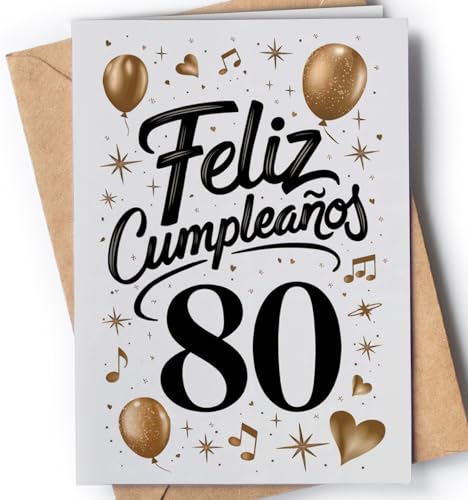 Tarjeta de 80 Cumpleaños - Tarjeta de Felicitación Graciosa para alguien que cumple 80 años -...