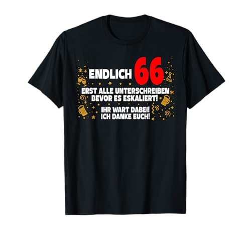 66 libro de visitas para firmar 66 cumpleaños Camiseta