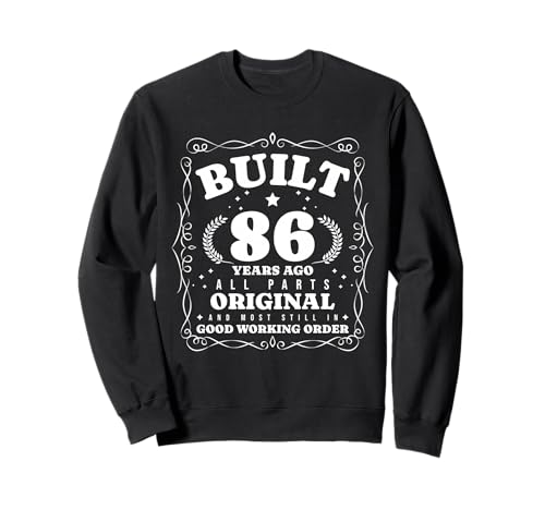 Construido Hace 86 años Vintage Funny 86 años 86 cumpleaños Sudadera