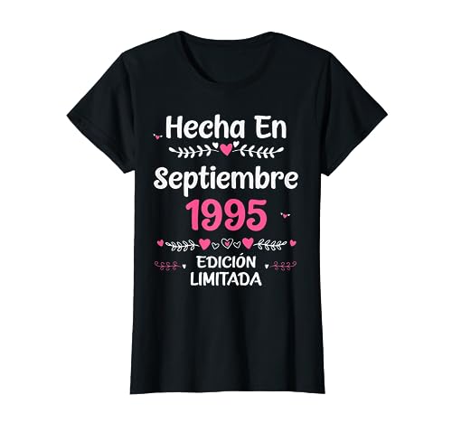 28 Años Regalo de Cumpleaños 1995 Mujer 28 Años Septiembre Camiseta