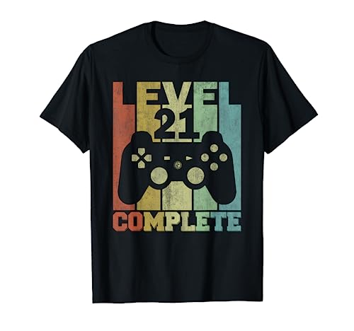 Regalos Para Hombres 21 Años Cumpleaños Level 21 Complete Camiseta