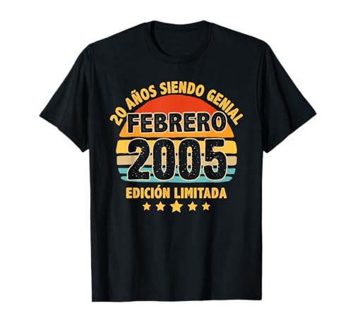 Febrero 2005 20 Años Hombre Cumpleaños Regalo Febrero 2005 Camiseta