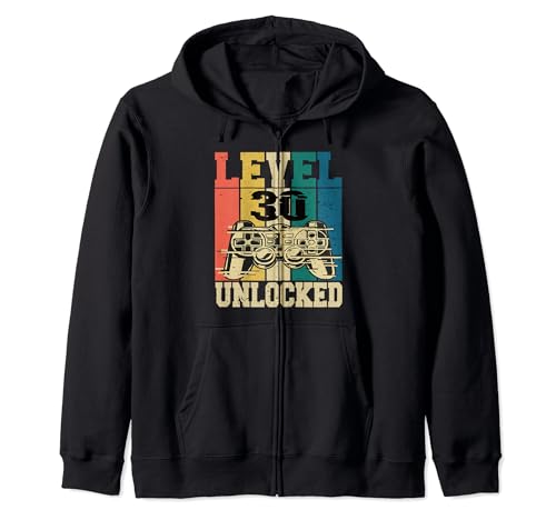 30 cumpleaños Gamer Gamer 30 años Nivel 30 desbloqueado Sudadera con Capucha