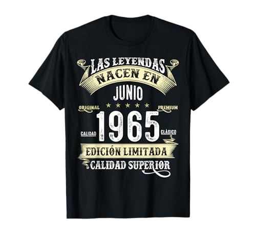 60 Años Cumpleaños Las Leyendas Nacen En Junio de 1965 Camiseta