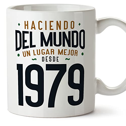 MUGFFINS Tazas 1979 Cumpleaños - En Español - Haciendo del Mundo un Lugar Mejor - 11 oz / 330 ml -...