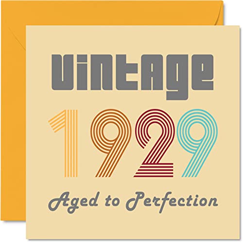 Tarjetas de cumpleaños 95 para hombres y mujeres, vintage de 1929 envejecidas a la perfección,...