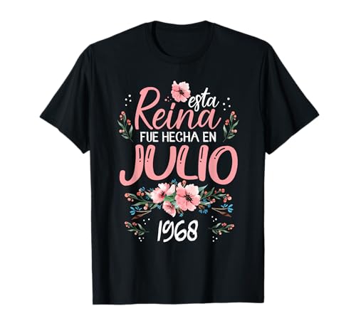 Hecha En Julio 1968 Mujer Regalo 58 Años Cumpleaños Camiseta