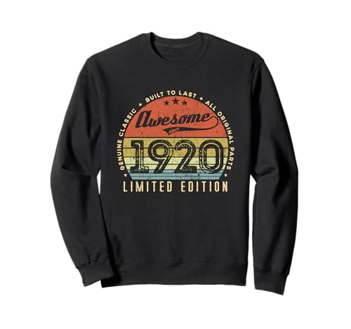 Vintage Limited Edition 1920 - Clásico nacido en 1920 cumpleaños Sudadera