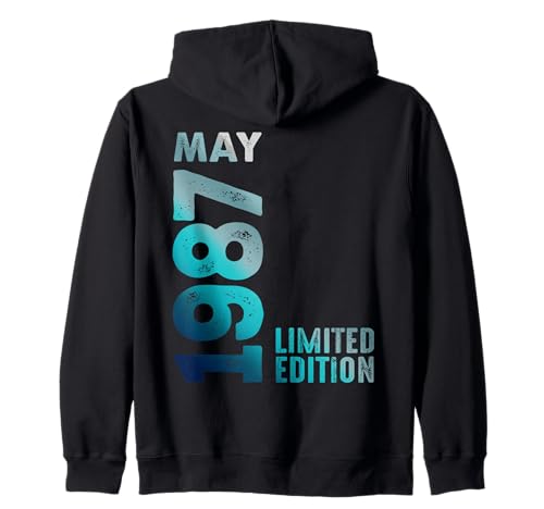 Edición Limitada Mayo 1987 Cumpleaños Sudadera con Capucha