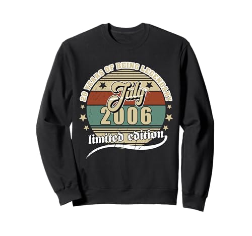 20 Cumpleaños Julio 2006 Vendimia 20 años Legendary Sudadera