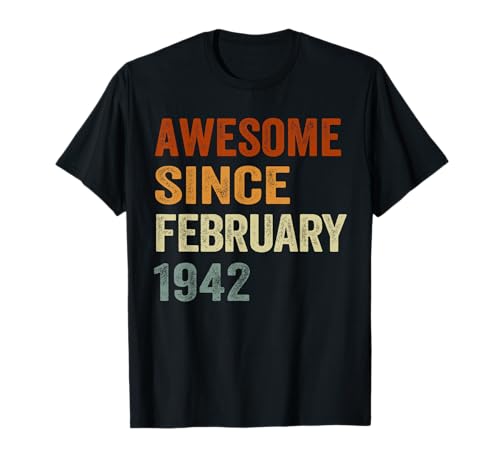 Retro Awesome Desde febrero de 1942 84 años 84 cumpleaños Camiseta
