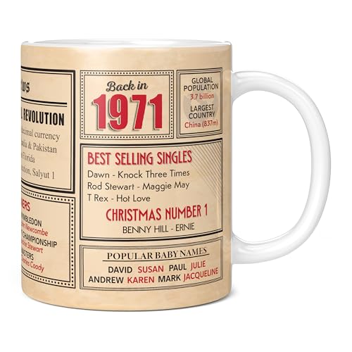 Mug Monster - Regalo de 54 cumpleaños para hombres y mujeres – Taza «Back in 1971 This Year»,...