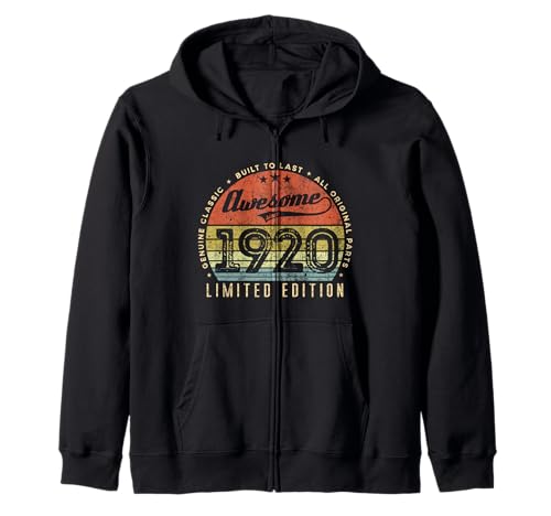 Vintage Limited Edition 1920 - Clásico nacido en 1920 cumpleaños Sudadera con Capucha
