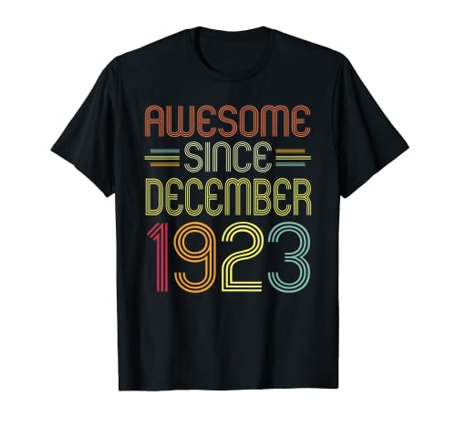 Regalo de cumpleaños 98 impresionante desde diciembre de 1923 98 años Camiseta