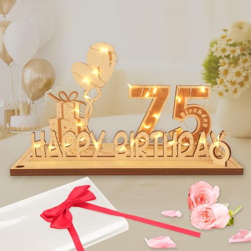 Regalos Originales de 75 Cumpleaños, Seutgjie Decoracion 75 Cumpleaños para Hombre Mujer con Tira...