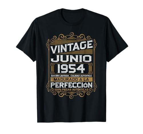 Junio 1954 Vintage Regalo 72 Años Cumpleaños Hombre Camiseta