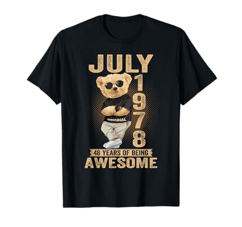 Julio 1978 48 Cumpleaños 2026 Mujer 48 años Oso de Peluche Camiseta