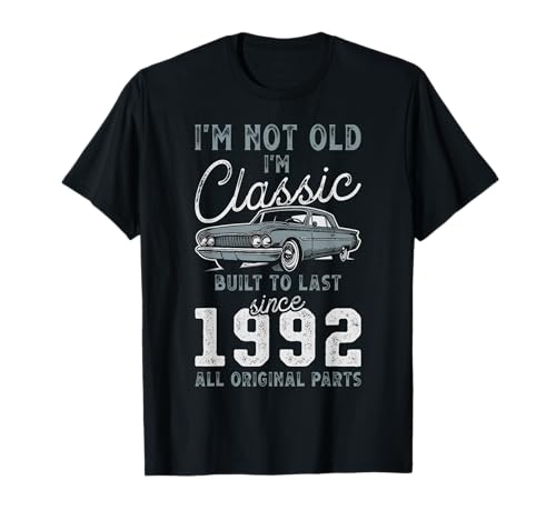 1992 Coche clásico 33 cumpleaños Camiseta
