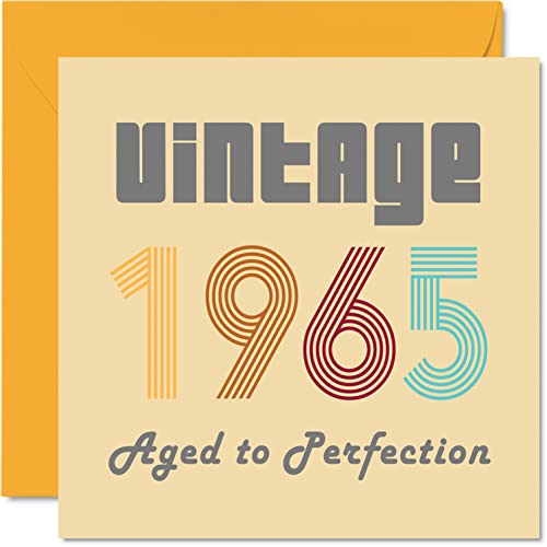 Tarjetas de cumpleaños número 59 para hombres y mujeres, estilo vintage de 1965, envejecidas a la...