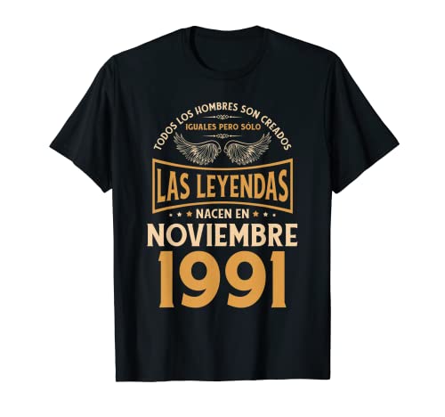 Cumpleaños Hombre Regalos Las Leyendas Noviembre 1991 Camiseta