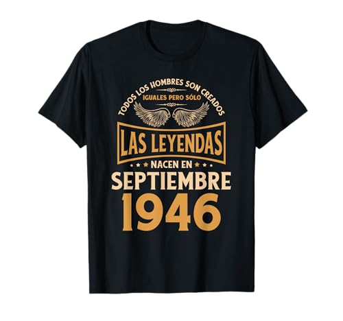 Cumpleaños Hombre Regalos Las Leyendas Septiembre 1946 Camiseta