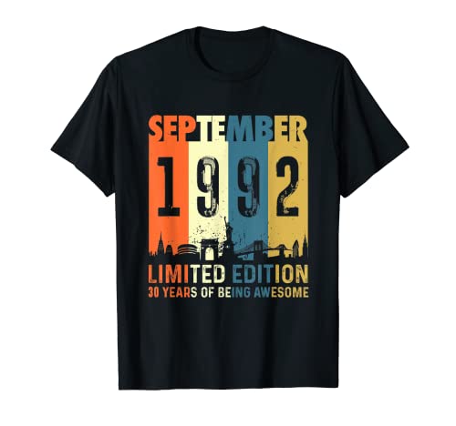 30 Edición limitada, hecha en septiembre de 1992 30 cumpleaños Camiseta