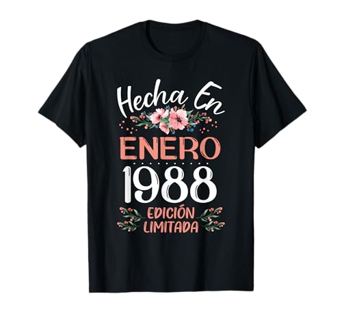 Hecha En Enero 1988 Mujer Regalo 37 Años Cumpleaños Camiseta