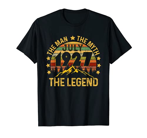 94 Años Camisa Cumpleaños El Hombre Mito Leyenda Julio 1927 Camiseta