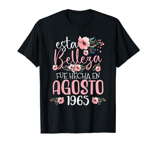 Hecha En Agosto 1965 Mujer Regalo 60 Años Cumpleaños Camiseta
