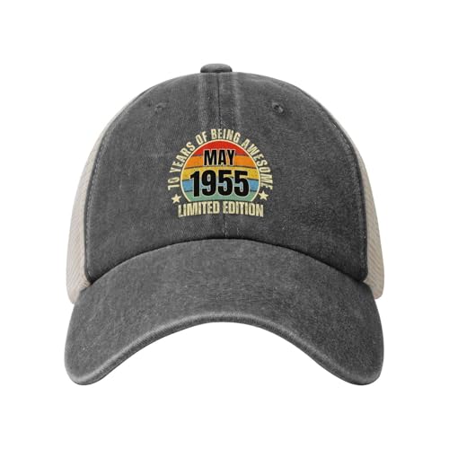 Gorra de béisbol Vaquera para 70 cumpleaños, de Mayo de 1955.