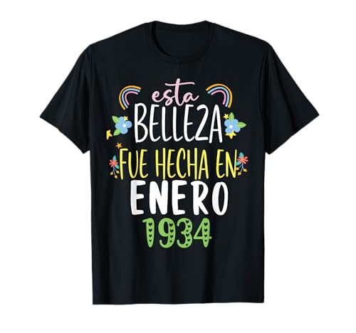 Hecha En enero 1934 Mujer Regalo 88 años Cumpleaños Camiseta