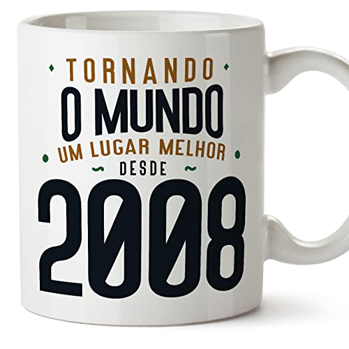 MUGFFINS Tazas 2008 Cumpleaños - En Portugués - Tornando o Mundo um Lugar Melhor - 11 oz / 330 ml...