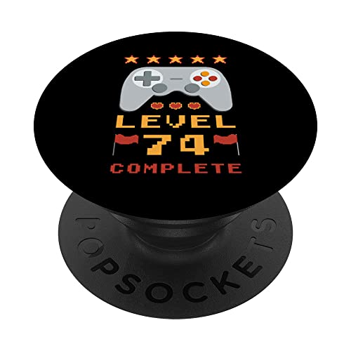 74 cumpleaños Nivel 74 completo PopSockets PopGrip Intercambiable