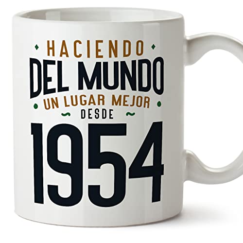 MUGFFINS Tazas 1954 Cumpleaños - En Español - Haciendo del Mundo un Lugar Mejor - 11 oz / 330 ml -...