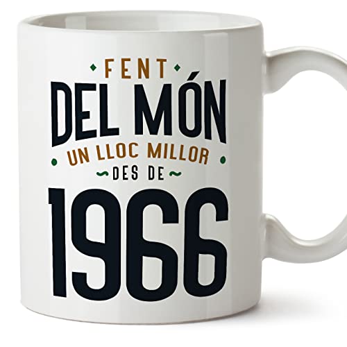 MUGFFINS Tazas 1966 Cumpleaños - En Catalán - Fent del Món un Lloc Millor - 11 oz / 330 ml -...