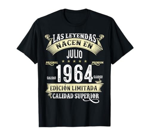 62 Años Cumpleaños Las Leyendas Nacen En Julio de 1964 Camiseta