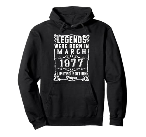 Cumpleaños, marzo de 1977, edición limitada, vintage, cumpleaños Sudadera con Capucha