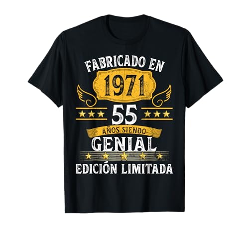 55 Años Cumpleaños Hombres Mujeres Fabricado En 1971 Camiseta