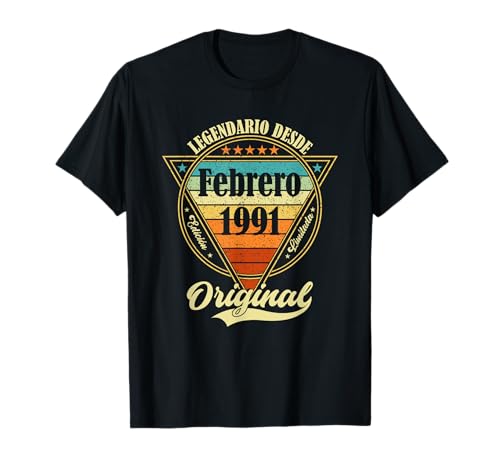 35 cumpleaños Nacido en Febrero de 1991 Vintage 35 años Camiseta