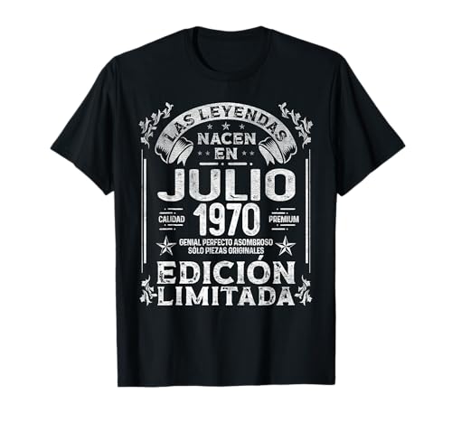 Las Leyendas Nacen en Julio de 1970-56 Años Cumpleaños Camiseta