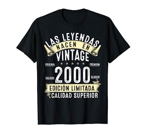 Cumpleaños 23 Años Las Leyendas Nacen En 2000 Camiseta