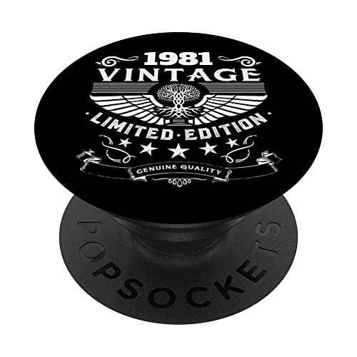 Retro 1981 cumpleaños Popsocket divertido 1981 cumpleaños regalos 1981 PopSockets PopGrip...