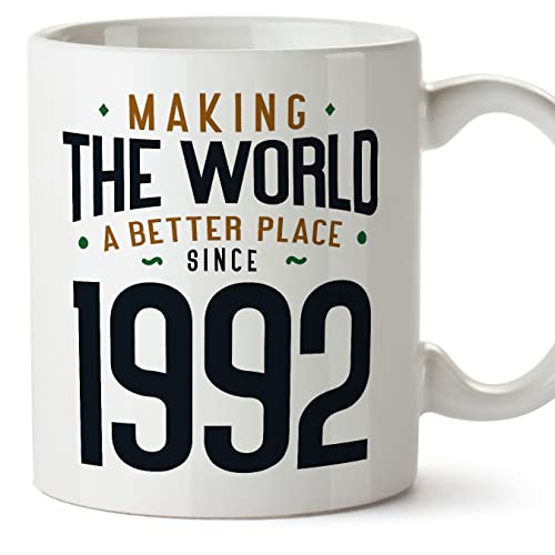 MUGFFINS Tazas 1992 Cumpleaños - En Inglés - Making the World a Better Place - 11 oz / 330 ml -...