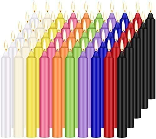SOSINYA Velas pequeñas, 100 unidades, velas puntiagudas, velas adecuadas para banquetes, magia, cumpleaños, día de San Valentín (A Style)
