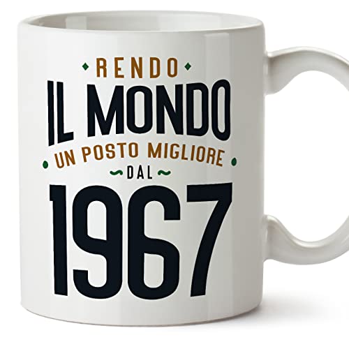 MUGFFINS Tazas 1967 Cumpleaños - En Italiano - Rendo il Mondo un Posto Migliore - 11 oz / 330 ml -...
