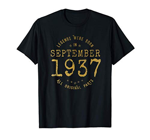 84 años Cumpleaños Las Leyendas nacen en Septiembre de 1937 Camiseta