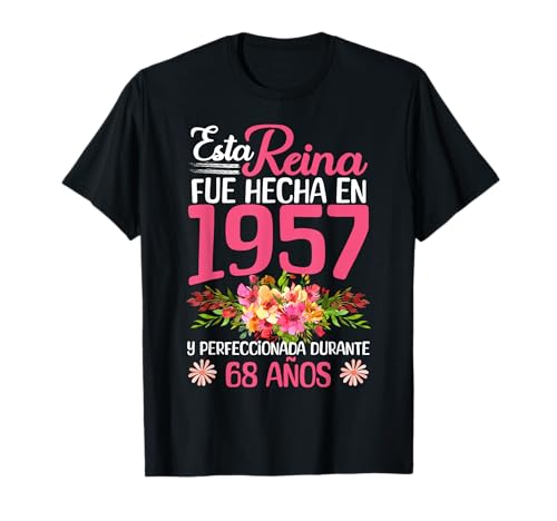68 Años Regalo de Cumpleaños Mujer Hecha En 1957 68 Años Camiseta