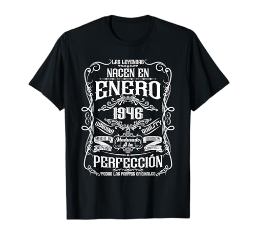 Leyendas Enero 1946 Hombre Mujer 80 Años Cumpleaños Camiseta