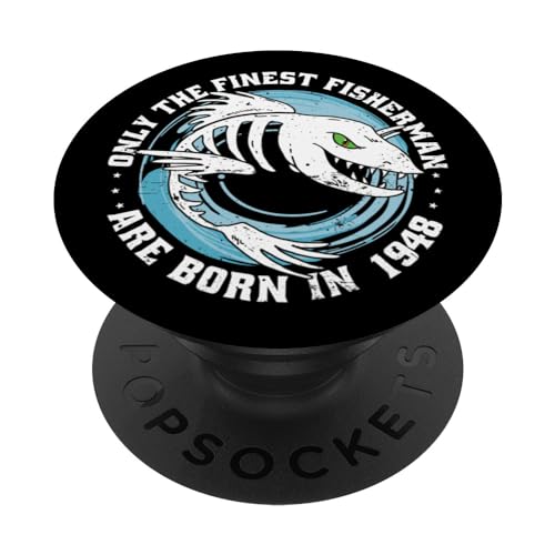 Pescadores Cumpleaños Nacido en 1948 Divertidos Pescar PopSockets PopGrip Adhesivo