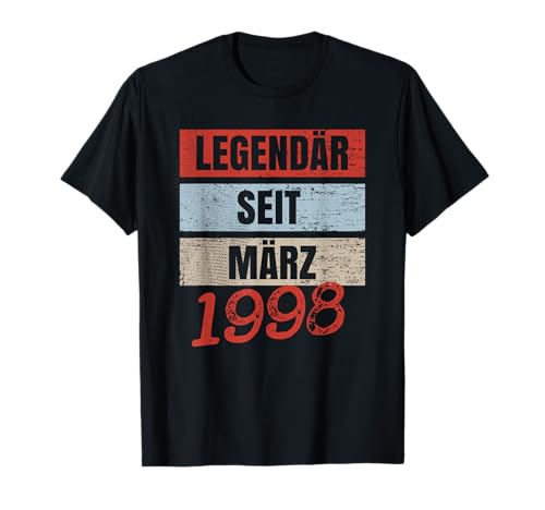 Legendario desde marzo de 1998, regalo de cumpleaños vintage Camiseta